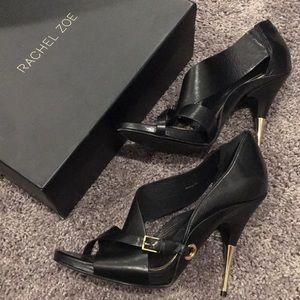 Rachel Zoe black & gold Ashton pumps Sz 10M